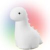 Globe Electric 13848 Brontosaurus Multicolor Changing LED Integrated Rechargeable Silicone Night Light, Table Lamp, Tap Light, White, Room Décor, Home Décor, Nightstand, Bedside Lamps, LED Lamp